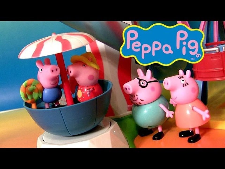 Peppa Pig Going to Theme Park in her New Car Make Play Doh Cotton Candy