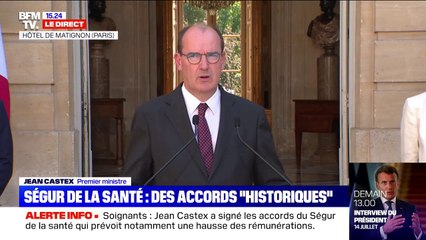 Jean Castex: "Cet accord historique se veut d'abord une reconnaissance considérable à l'égard de celles et ceux qui ont été en première ligne"