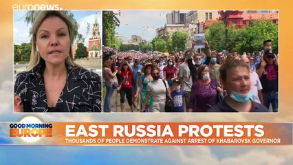 Thousands join weekend of anti-government protests in eastern Russia