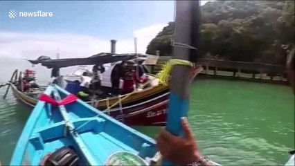 Divers shocked by dying coral reef covered in industrial waste Thailand