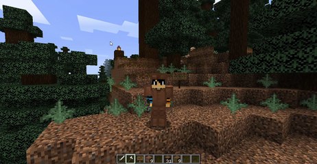 MINECRAFT: How To Cut Down The Big 2x2 Tiaga Spruce In Survival Mode