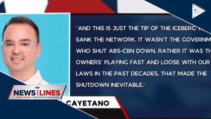 Cayetano: ABS-CBN owners to blame for network's demise