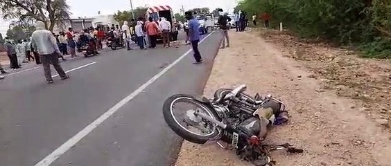 नागौर में कार की टक्कर से बाइक सवार की मौत