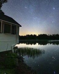 beautiful nature scene in bright sky in night