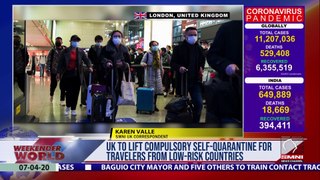 UK to lift compulsory self-quarantine for travelers from low-risk countries