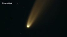 Comet Neowise moving against background stars in UK