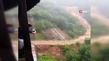 Ağaran Şelalesi yolu trafiği kapattı