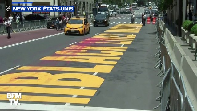 Le slogan Black Lives Matter peint devant la Trump Tower à New York a été vandalisé