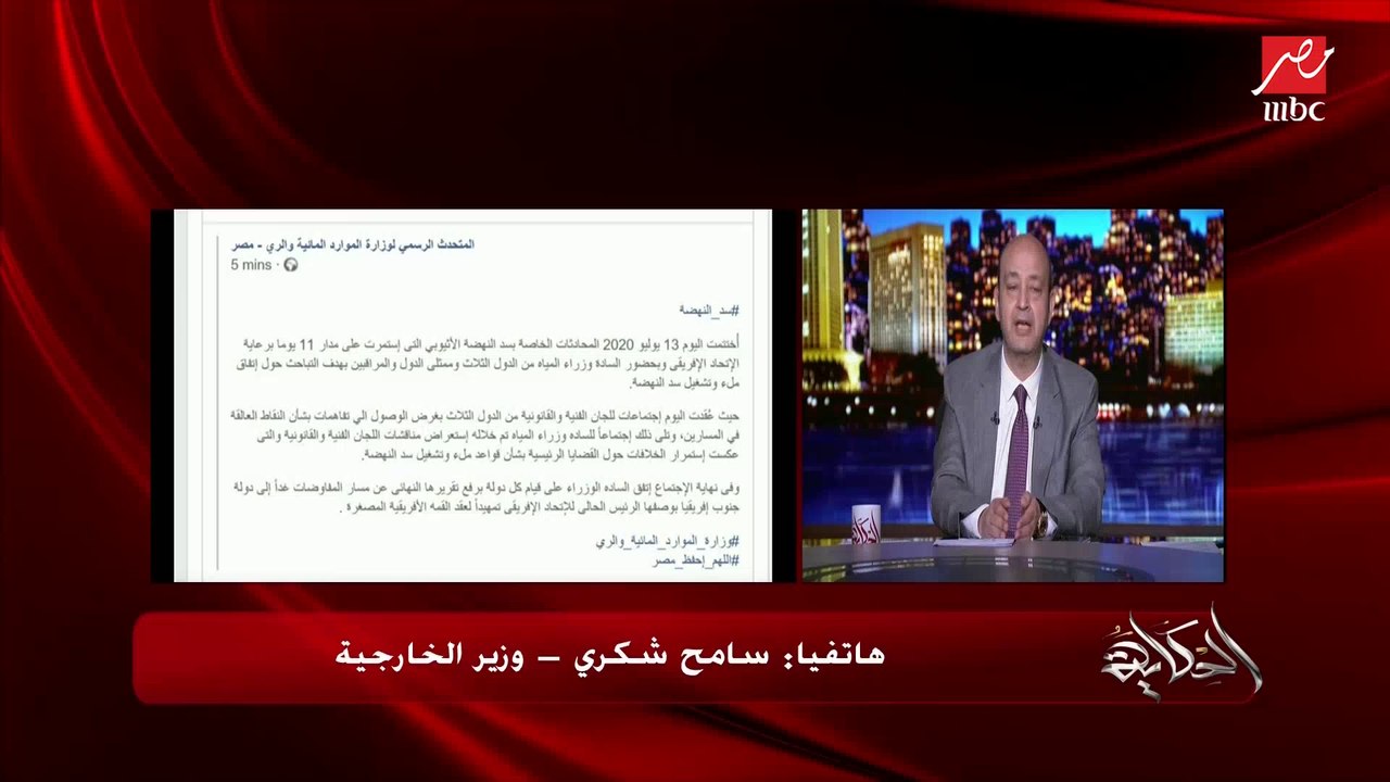 وزير الخارجية سامح شكري يرد على سؤال عمرو أديب...