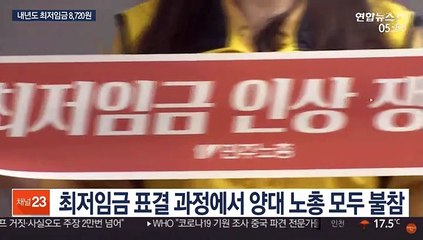 내년도 최저임금 8,720원…역대 최저 인상률