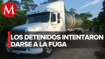 Detienen a dos sujetos que transportaban 20 mil litros de combustible en Veracruz