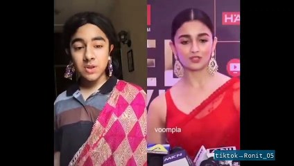 Alia bhatt acting by tiktok boy ronit 05 _ Ananya Pandey acting ronit ashra_HIGH