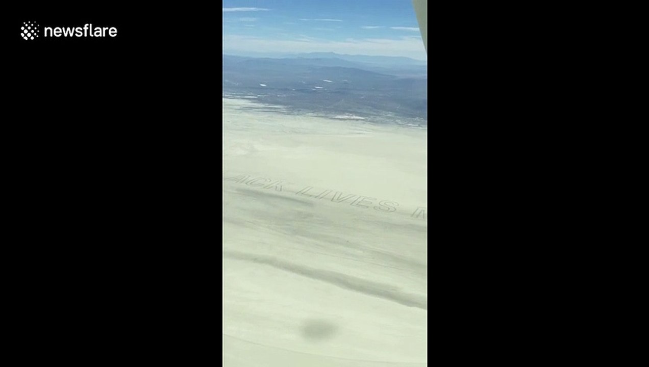 Giant Black Lives Matter mural seen in desert close to Burning Man festival site