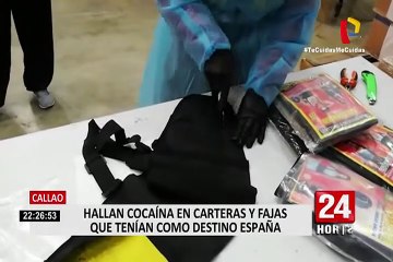 Callao: hallan cocaína en carteras y fajas que tenían como destino España