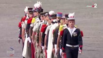 Les troupes forment une  croix de Lorraine  pour le 14 juillet 2020 Place de la Concorde