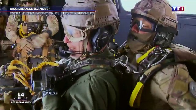 Denis Brogniart saute en parachute lors du 14 juillet dans les Landes à 38000m d'altitude