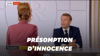 Macron ne "cédera rien" sur la cause féministe mais défend Darmanin