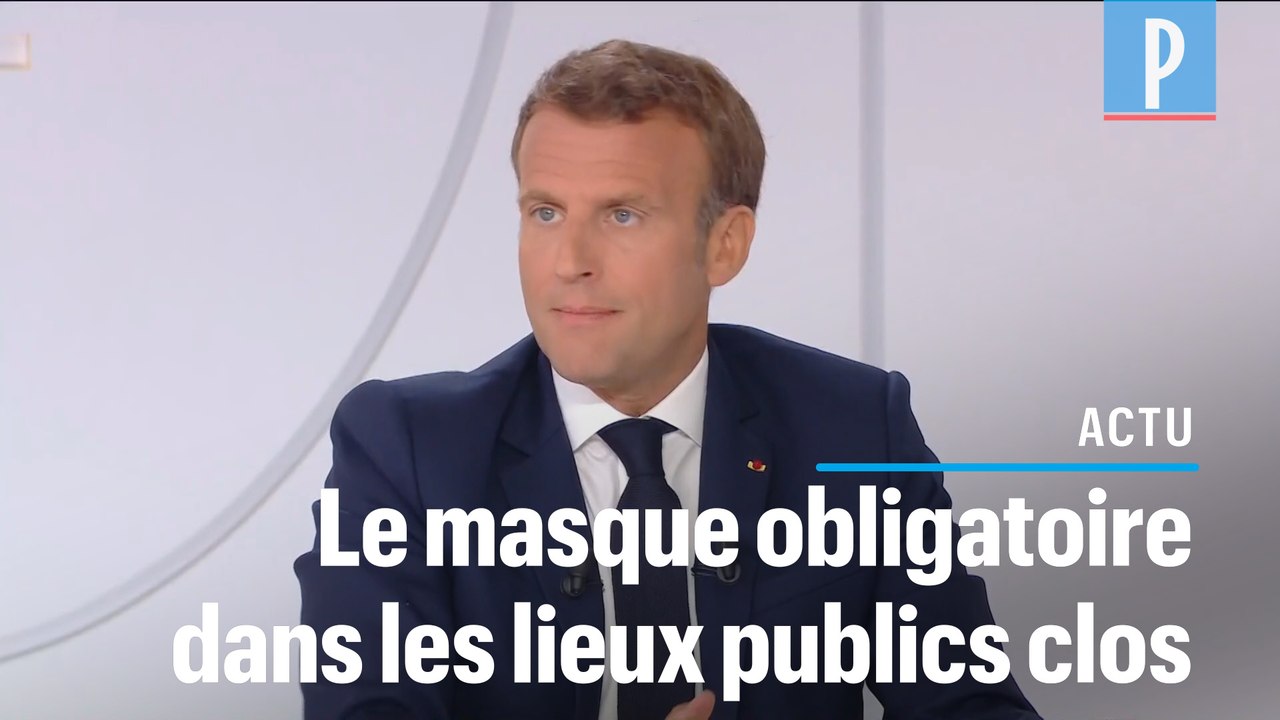 Macron souhaite "le port du masque obligatoire dans les lieux publics clos"