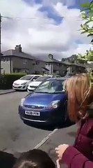 Police and firefighters sing happy birthday to Buxton cancer patient five-year-old Isla Mansfield