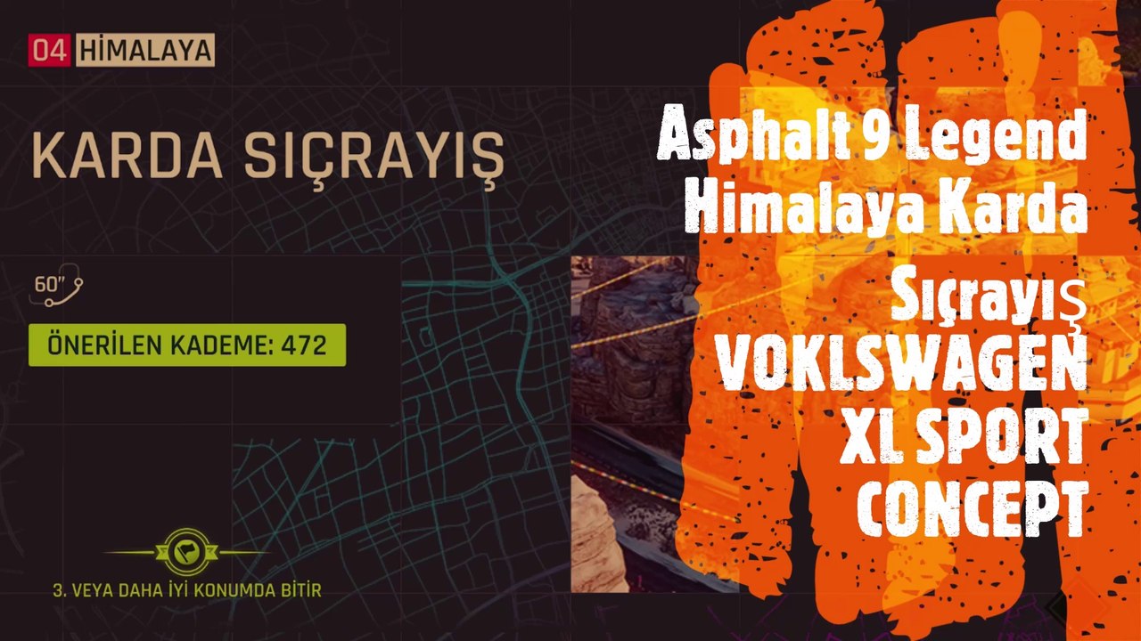 Asphalt 9 Legend Himalaya Karda Sıçrayış VOLKSWAGEN XL SPORT CONCEPT