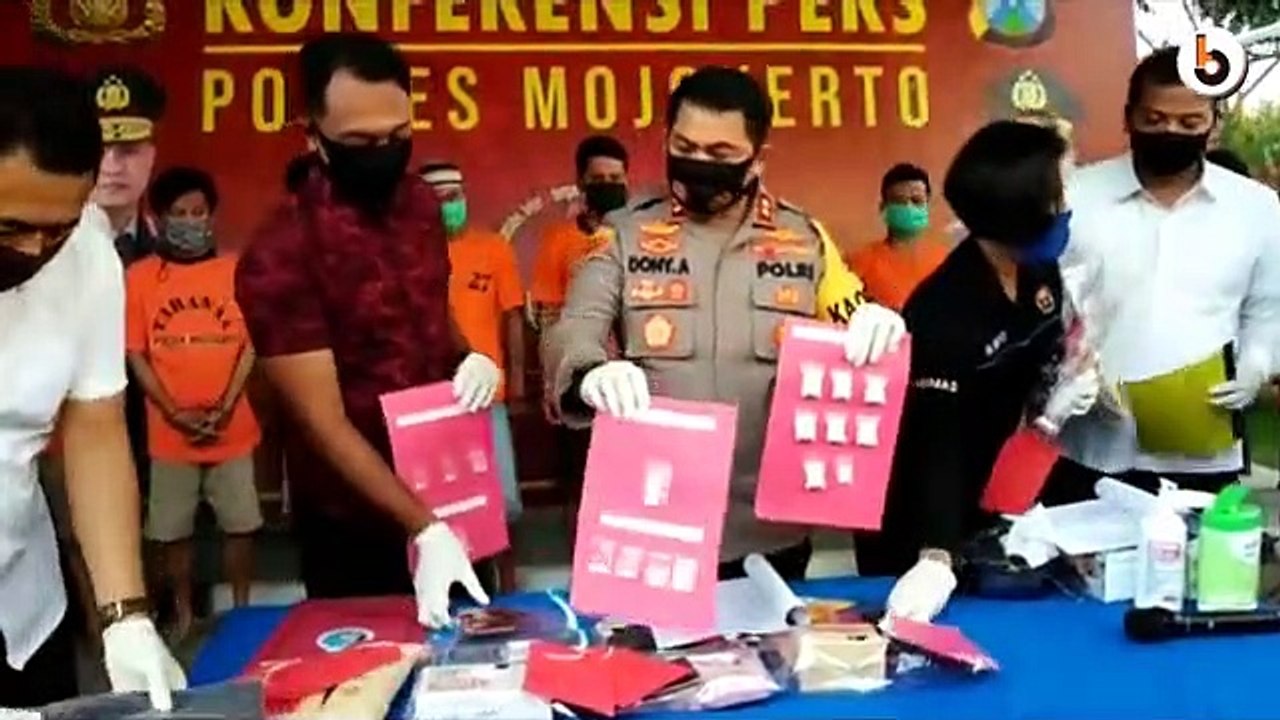 11 ORANG TERSANGKA DIAMANKAN POLRES MOJOKORTO TERKAIT 11,83 GRAM DAN 360 BUTIR PIL