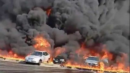 Egypt: Major fire in oil pipeline next to a busy highway