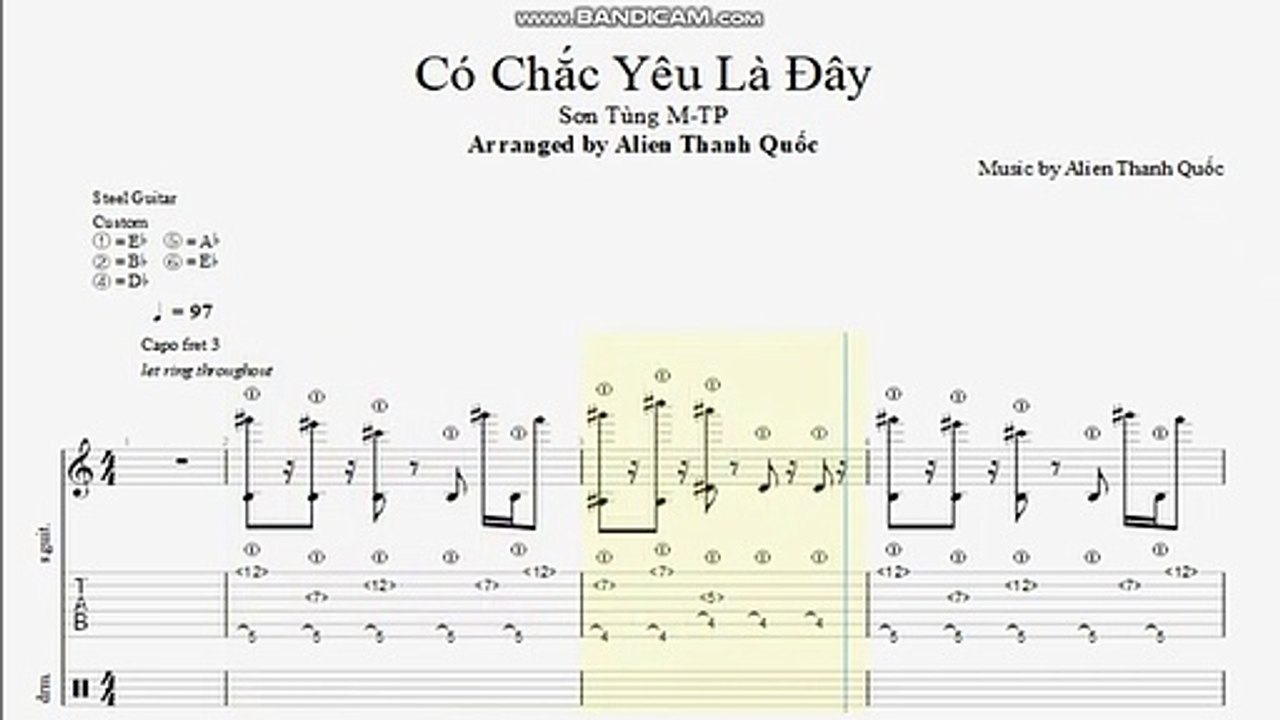 Có Chắc Yêu Là Đây (Sơn Tùng MTP) - Tab Guitar Solo - Fingerstyle