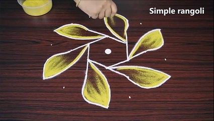 Creative colour ,flower rangoli designs,   simple kolam, with 7x4 dots,   muggulu for friday