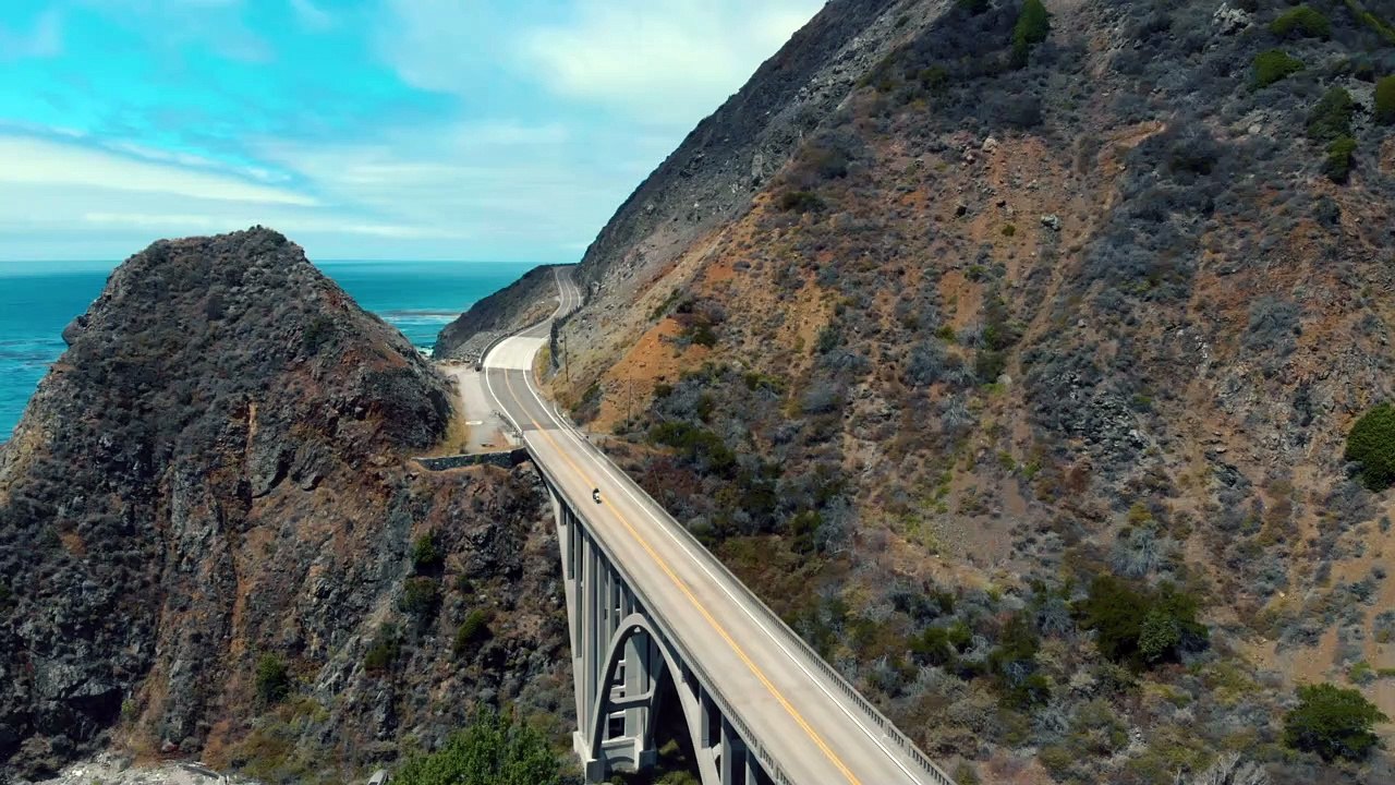 Drone footage of the bridge