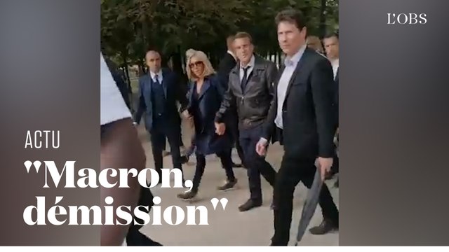 Macron interpellé par des gilets jaunes aux Tuileries