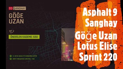 Asphalt 9 Sanghay Göğe Uzan Lotus Elise Sprint 220...