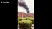 Smoke billows from Copenhagen hotel fire