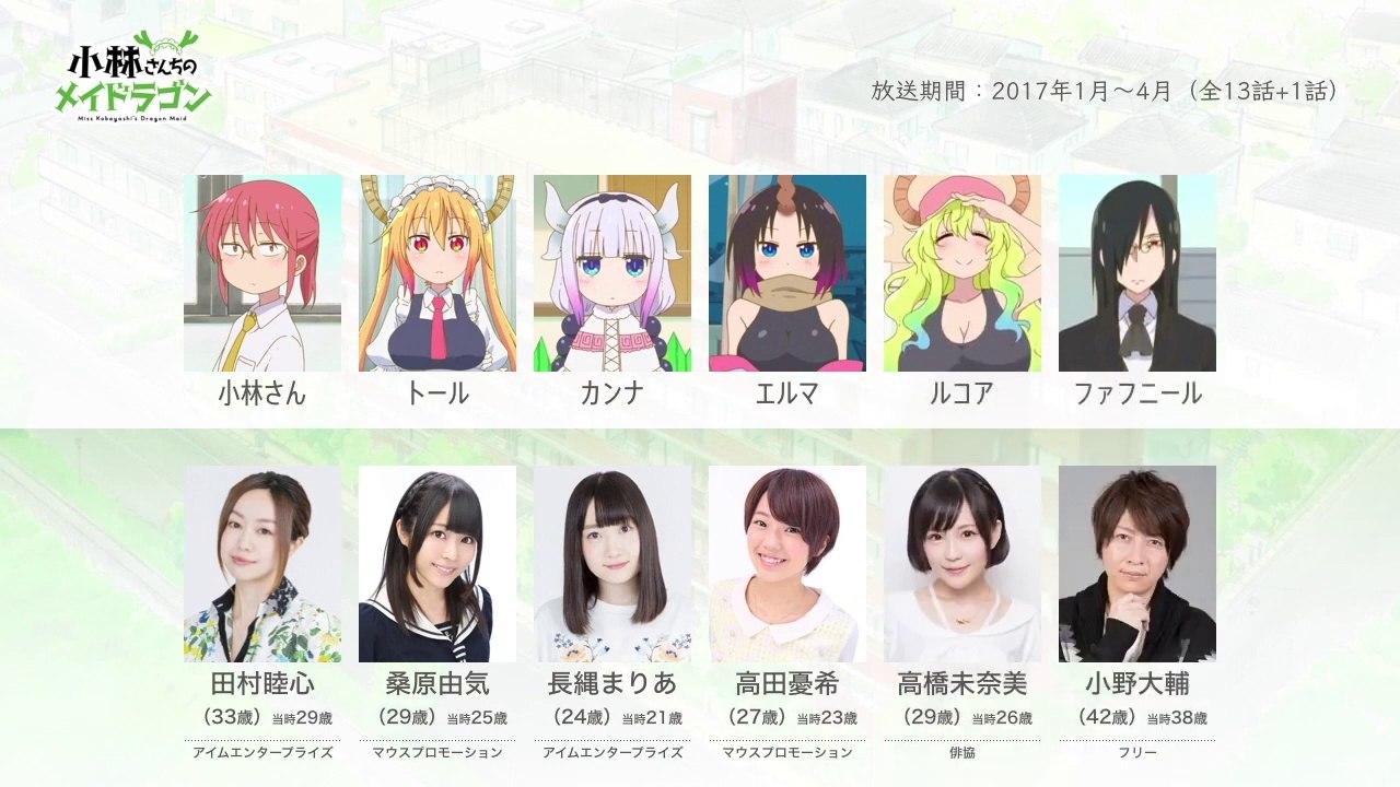 小林さんちのメイドラゴンの声優さんたちは、こんな顔！