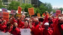 Protests in Madrid after Nissan plans closure of auto plant in Spain