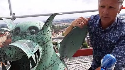 Le dragon qui se trouvait à plus de 30 mètres du sol a été descendu