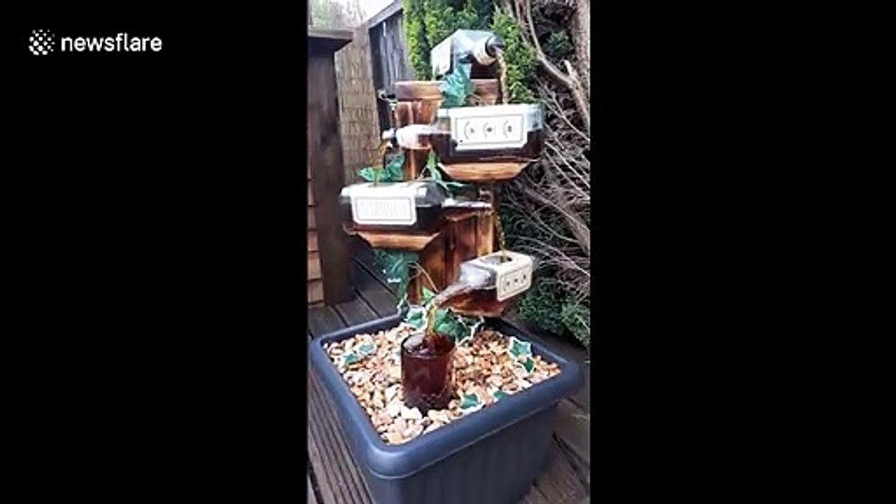 UK man creates amazing DIY Jack Daniels waterfall
