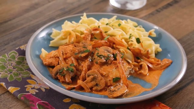 One-Skillet Chicken Paprikash with Mushrooms & Onions