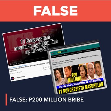 FALSE: 11 congressmen in favor of ABS-CBN franchise renewal bribed P200 million