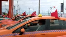 İstanbul Havalimanı Taksicilerinden 15 Temmuz konvoyu