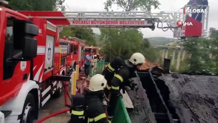 Yoldan atılan izmarit evin çatısını küle çevirdi