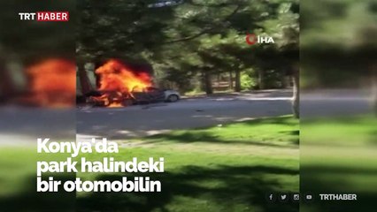 Piknik tüpü patladı, otomobil alev aldı