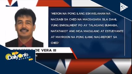 CHED: Ilang kolehiyo, maaaring magsara dahil sa mababang bilang ng enrollees