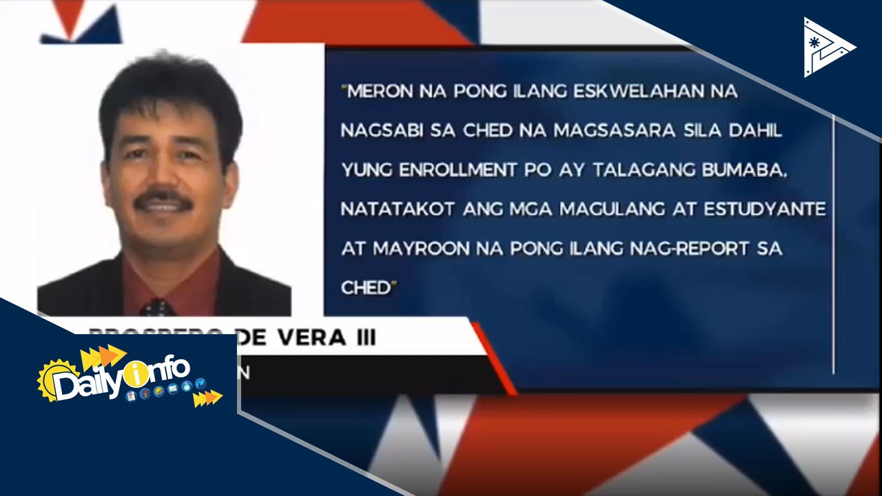 CHED: Ilang kolehiyo, maaaring magsara dahil sa mababang bilang ng enrollees