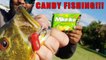 Catching Fish with CANDY!!! DIY Candy Lure Fishing Challenge!