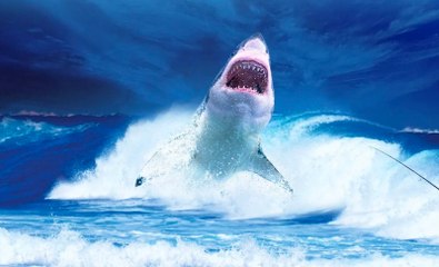 El dramático instante en que un tiburón blanco ataca 'estratégicamente' a una ballena y la empuja herida hacia las profundidades