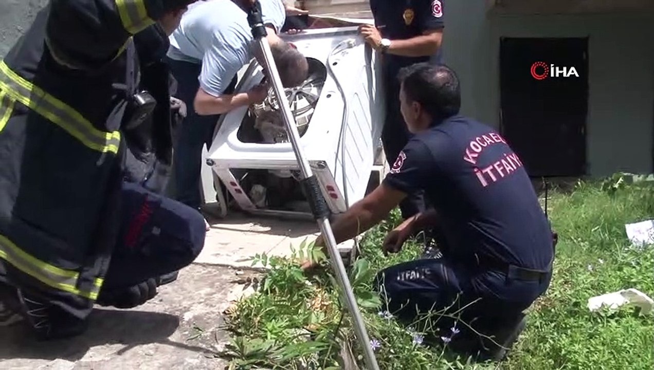 İçine yılan giren yılanı çıkarmak için çamaşır makinesini parçaladılar