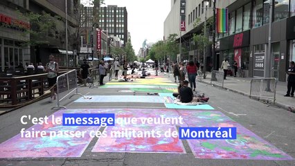 A Montréal, une fresque géante "Black Lives Matter" peinte en français