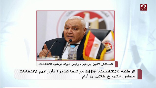 الوطنية للانتخابات: 569 مرشحاً تقدموا بأوراقهم لانتخابات مجلس الشيوخ