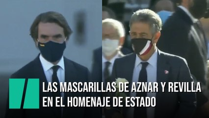 Críticas a Aznar y Revilla por las mascarillas que han llevado en el homenaje de Estado