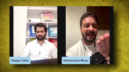 HINDUSTANI BHAU ROASTS  WAQAR ZAKA LIVE !! ⚫ THUGESH